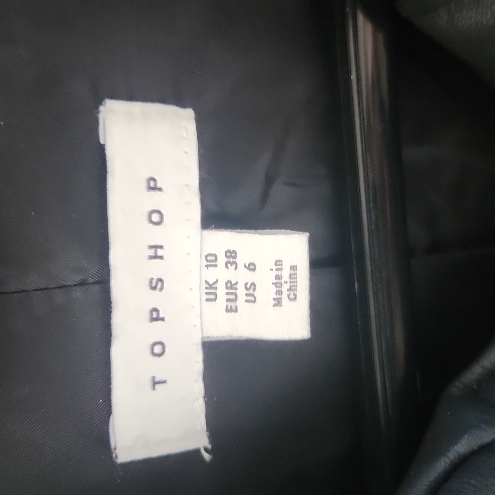 Topshop Black Faux Leather Biker Jacket - Picture 2 of 8
